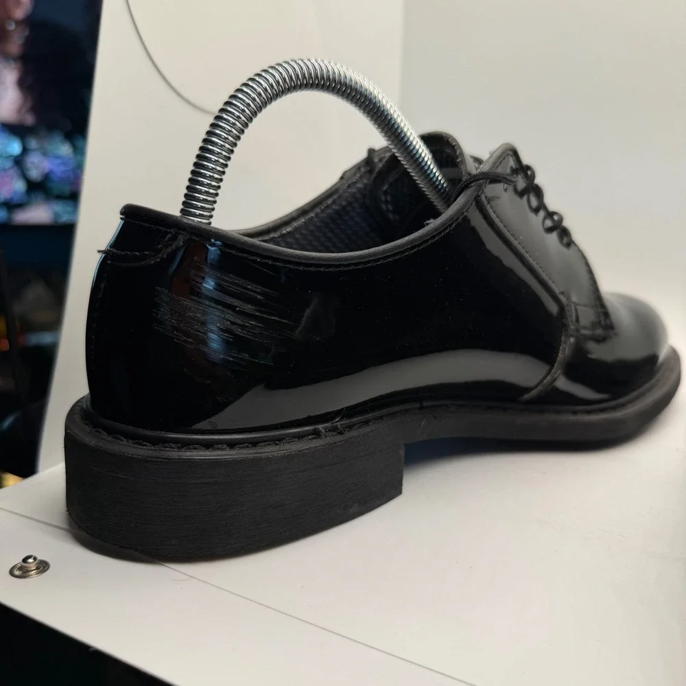 Altama Men Black Patent Leather Military Dress Shoes Oxford 8 D 8430-01-434-6114